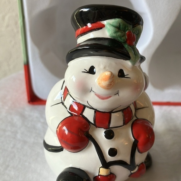 Fitz & Floyd: 2006 Cheers Snowman/Christmas Tree- Salt & Pepper Shaker - Picture 8 of 15